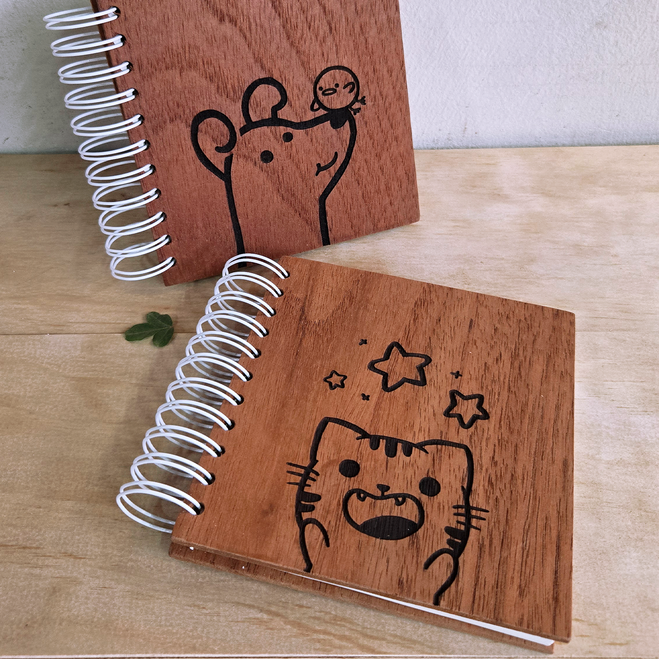 Block de madera y papel reciclado grande
