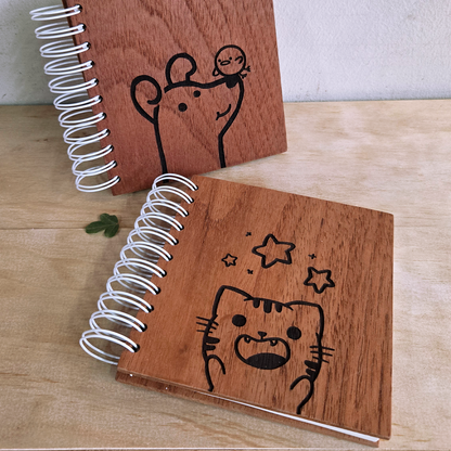 Block de madera y papel reciclado grande